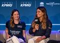 Hannah Mills (GBR) and Martine Grael (BRA)  at the media conference - KPMG Australia Sail Grand Prix - Sydney - February 27, 2026