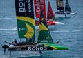 B Flying Roos SailGP Team alongside Emirates Great Britain SailGP Team and DS Automobiles SailGP Team France - Race Day 1 of the Apex Group Bermuda Sail Grand Prix &copy; Bob Martin/SailGP