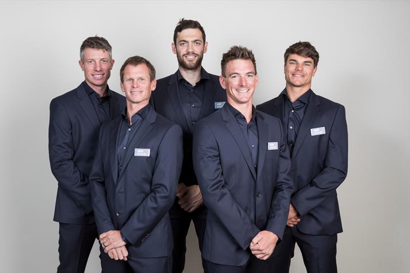 Great Britain SailGP team (l-r) Stu Bithell, Chris Draper, Matt Gotrel, Dylan Fletcher & Richard Mason photo copyright Ian Roman / Great Britain SailGP taken at  and featuring the F50 class