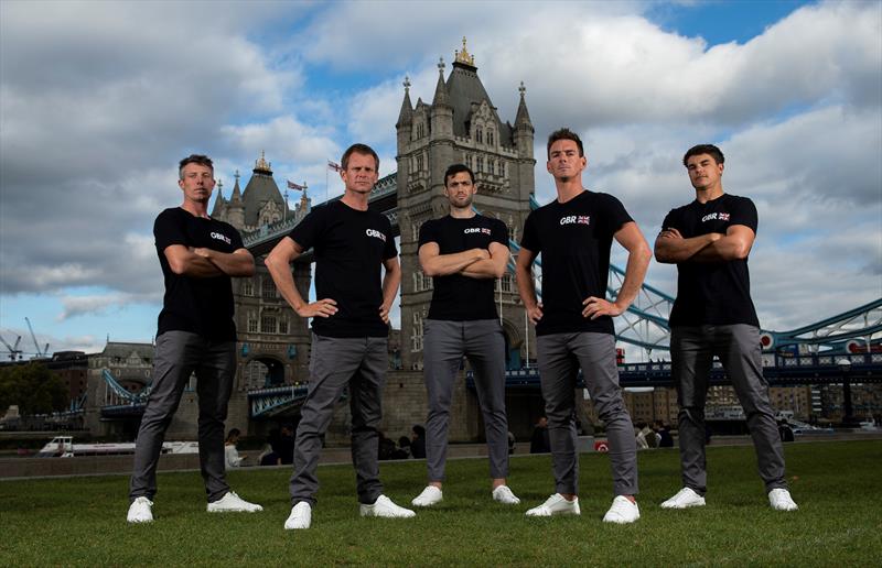 Great Britain SailGP team (l-r) Stu Bithell, Chris Draper, Matt Gotrel, Dylan Fletcher & Richard Mason - photo © Ian Roman / Great Britain SailGP