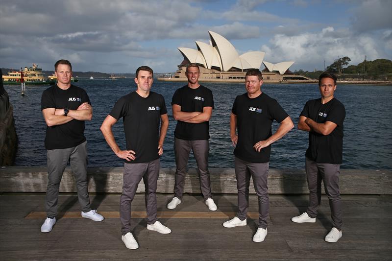 Australia SailGP team (l-r) Sam Newton, Jason Waterhouse, Kyle Langford, Tom Slingsby and Ky Hurst photo copyright Jason McCawley taken at  and featuring the F50 class