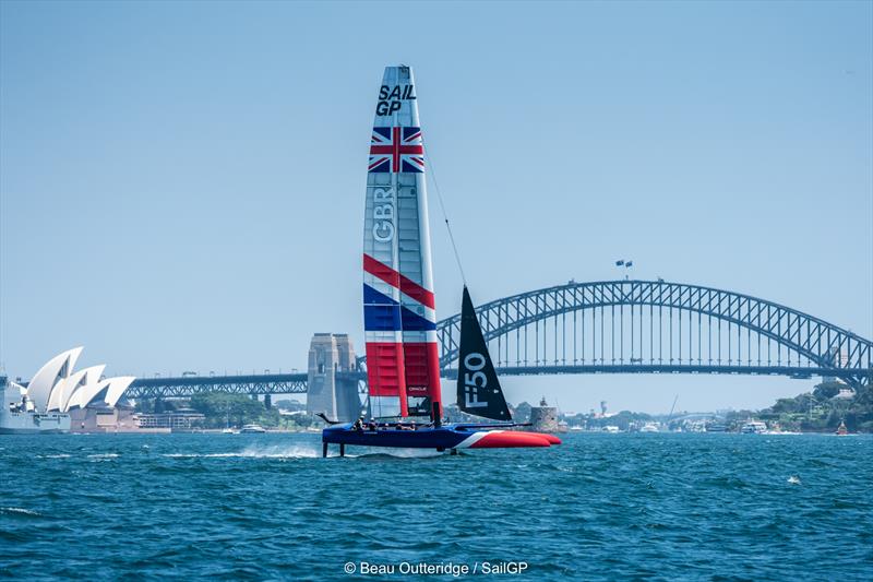 Great Britain SailGP Team on Sydney Harbour photo copyright Beau Outteridge / SailGP taken at  and featuring the F50 class