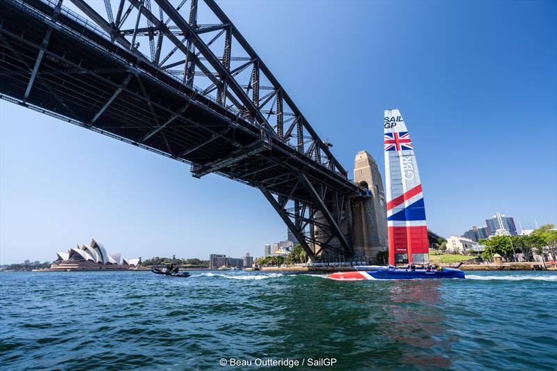 Great Britain SailGP Team on Sydney Harbour photo copyright Beau Outteridge / SailGP taken at  and featuring the F50 class