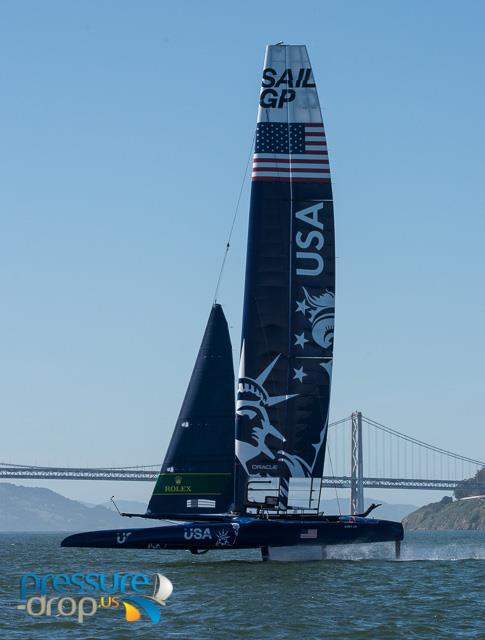 The SailGP USA team practice in San Francisco photo copyright Erik Simonson / www.pressure-drop.us taken at  and featuring the F50 class