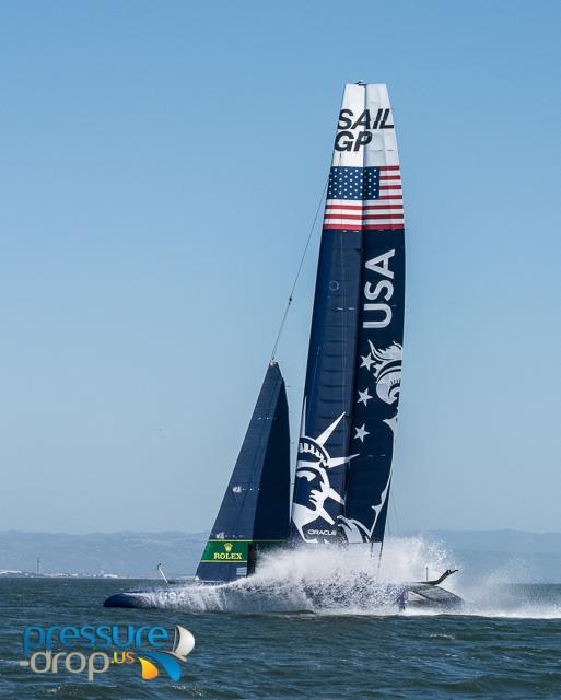 The SailGP USA team practice in San Francisco photo copyright Erik Simonson / www.pressure-drop.us taken at  and featuring the F50 class