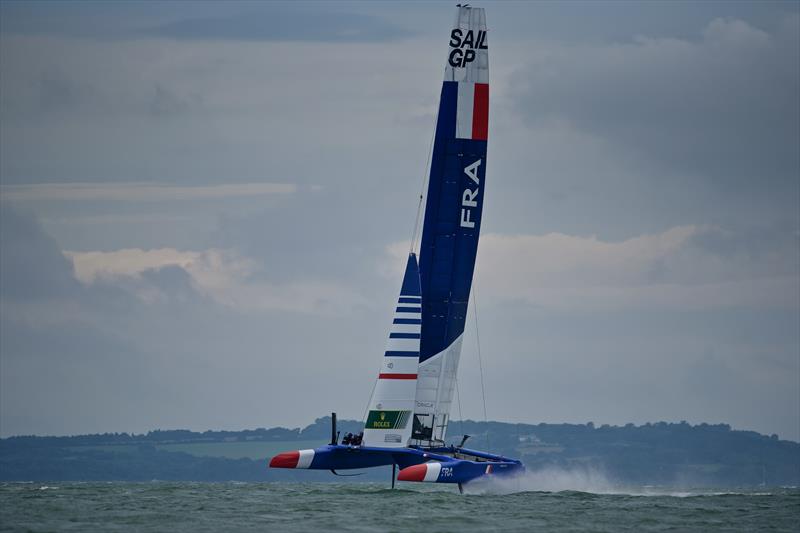 SailGP teams practice in the Solent photo copyright Tom Hicks / www.solentaction.com taken at  and featuring the F50 class