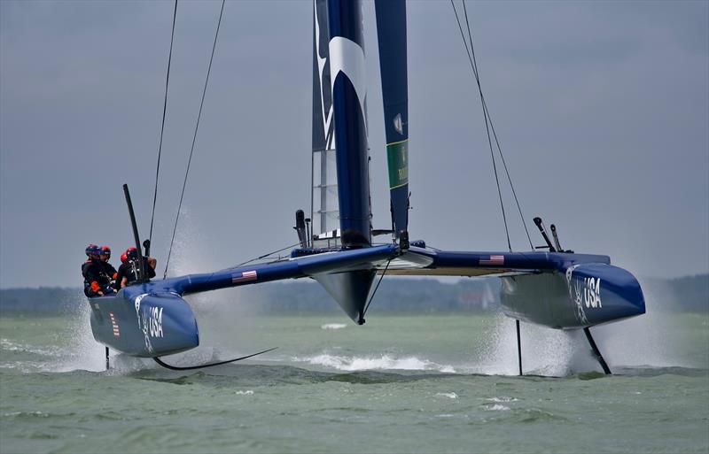 The teams practice in the Solent ahead of the Cowes SailGP event photo copyright Tom Hicks / www.solentaction.com taken at  and featuring the F50 class