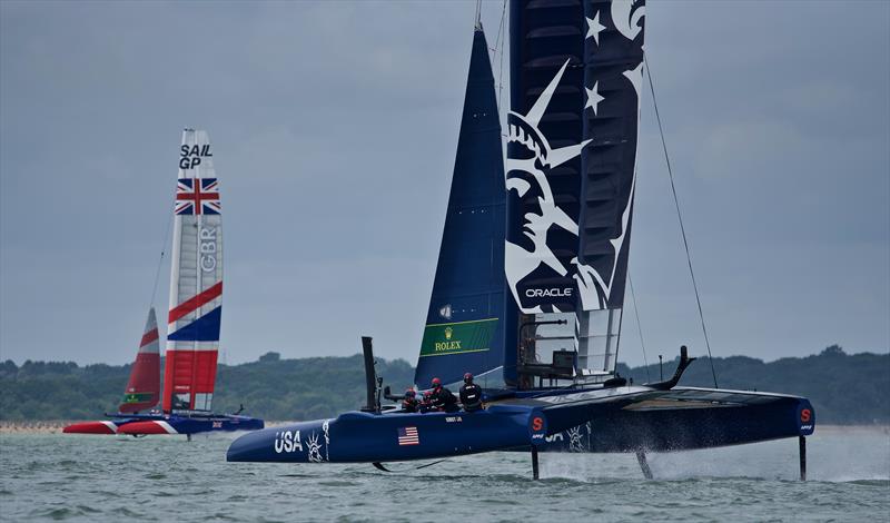 The teams practice in the Solent ahead of the Cowes SailGP event - photo © Tom Hicks / www.solentaction.com