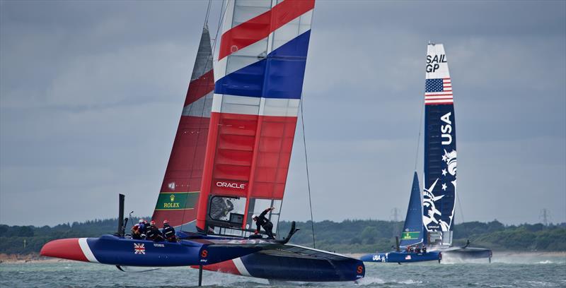 The teams practice in the Solent ahead of the Cowes SailGP event - photo © Tom Hicks / www.solentaction.com