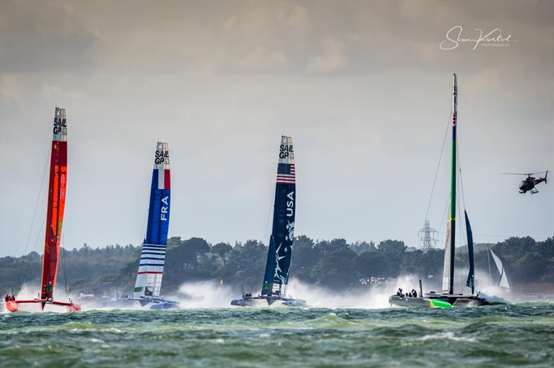 Strong winds for the Cowes SailGP on Sunday photo copyright Sam Kurtul / www.worldofthelens.co.uk taken at  and featuring the F50 class