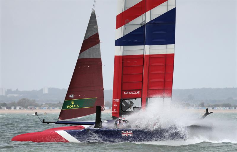 Strong winds for the Cowes SailGP on Sunday photo copyright Mark Jardine taken at  and featuring the F50 class