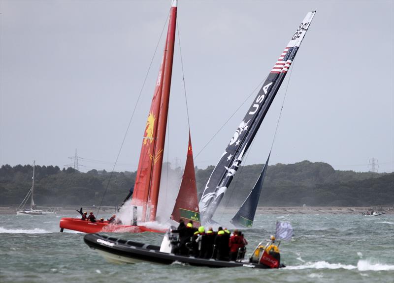 Strong winds for the Cowes SailGP on Sunday photo copyright Mark Jardine taken at  and featuring the F50 class