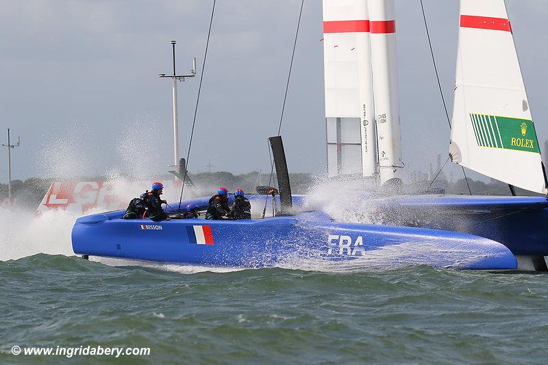 Strong winds for the Cowes SailGP on Sunday photo copyright Ingrid Abery / www.ingridabery.com taken at  and featuring the F50 class