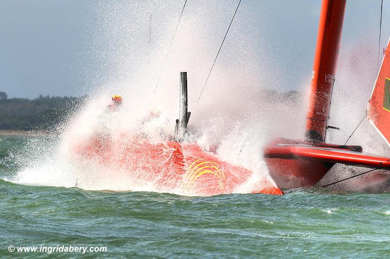 Strong winds for the Cowes SailGP on Sunday photo copyright Ingrid Abery / www.ingridabery.com taken at  and featuring the F50 class
