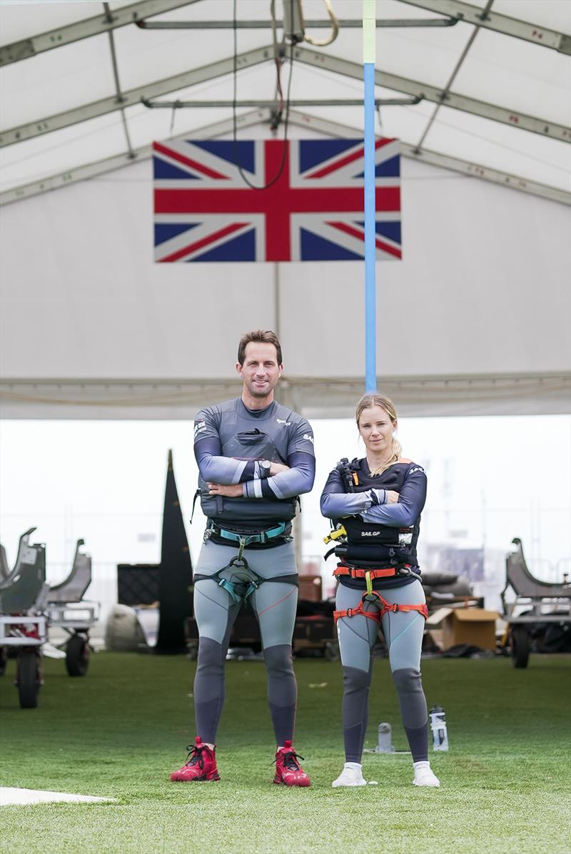 Great Britain SailGP skipper and helm Ben Ainslie and trailist Hannah Mills photo copyright Great Britain SailGP team taken at  and featuring the F50 class