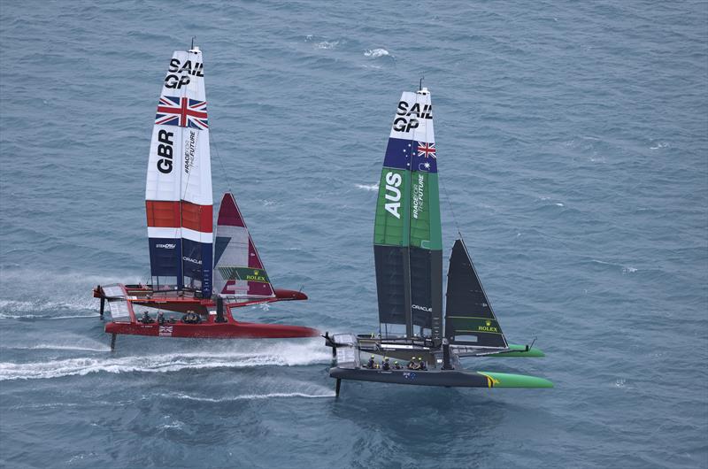 A dramatic podium race in the Bermuda SailGP presented by Hamilton Princess photo copyright Simon Bruty for SailGP taken at Royal Bermuda Yacht Club and featuring the F50 class