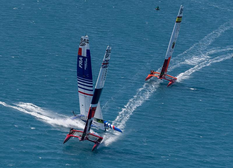 Close cross during the Bermuda SailGP presented by Hamilton Princess photo copyright Simon Bruty for SailGP taken at  and featuring the F50 class