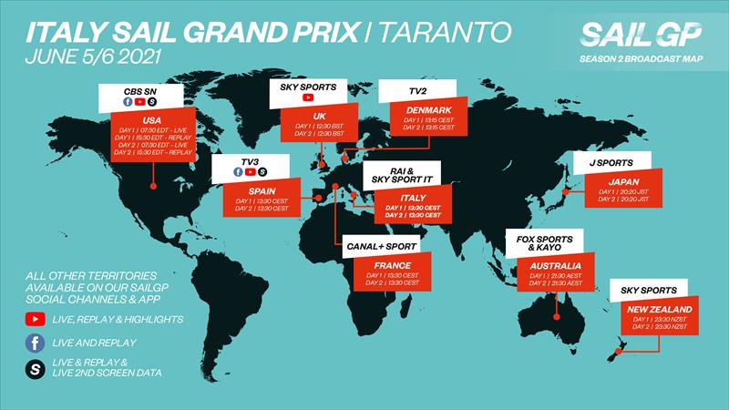 Italy Sail Grand Prix Broadcast Map - photo © SailGP