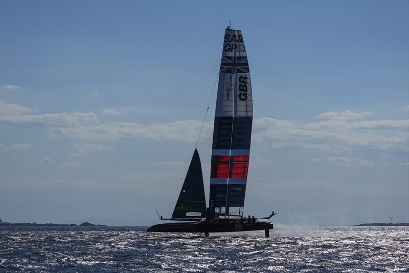 Great Britain SailGP Team helmed by interim skipper Paul Goodison at the Italy Sail Grand Prix in Taranto photo copyright Bob Martin for SailGP taken at  and featuring the F50 class