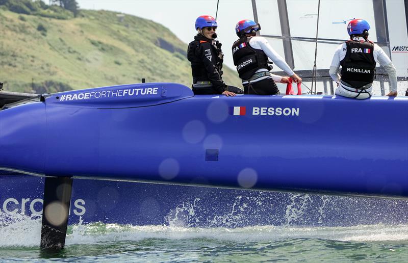 Zara Tindall joins France SailGP Team sailing in Plymouth - photo © Thomas Lovelock for SailGP
