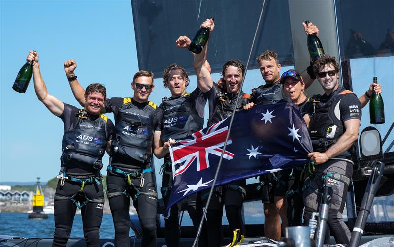 Australian SailGP team win Great Britain SailGP (Event 3, Season 2) in Plymouth photo copyright Bob Martin for SailGP taken at  and featuring the F50 class