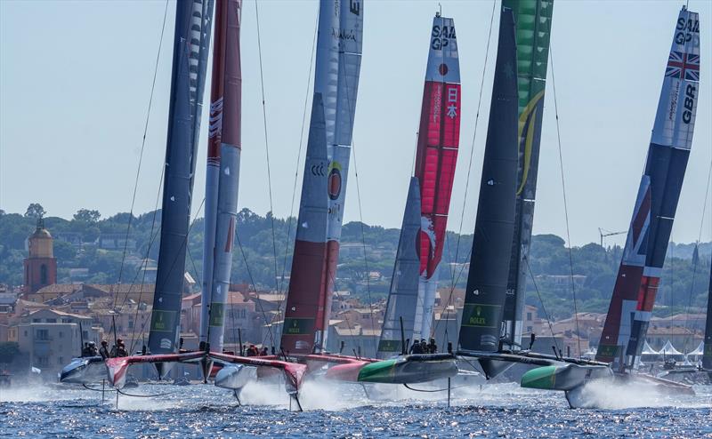 The fleet in action on Race Day 2 of the France Sail Grand Prix - photo © Bob Martin for SailGP