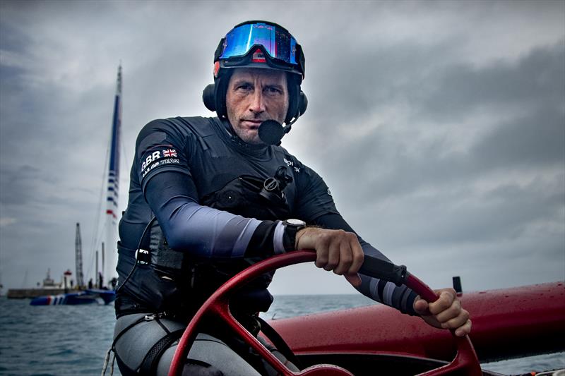 Ben Ainslie, CEO of the Great Britain SailGP Team, at the wheel of the British F50 photo copyright SailGP taken at  and featuring the F50 class