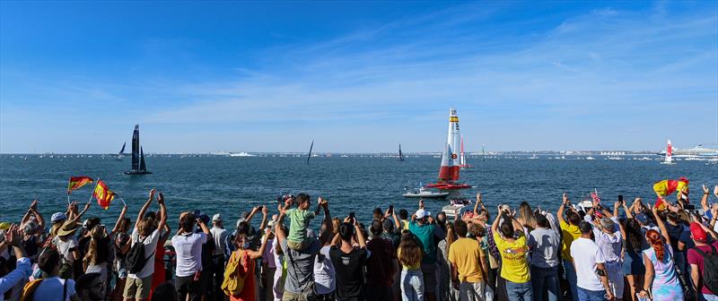 Spectators look on and cheer at the Spain Sail Grand Prix - photo © Jon Buckle for SailGP