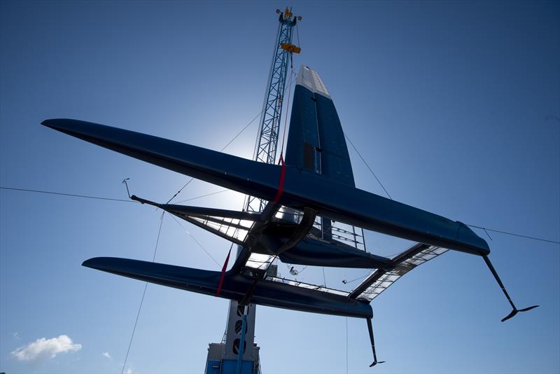 Assembling and launching F50 for a Sail GP Practice day off Marsden, Northland, New Zealand. 7 / 11 / - photo © Chris CAMERON