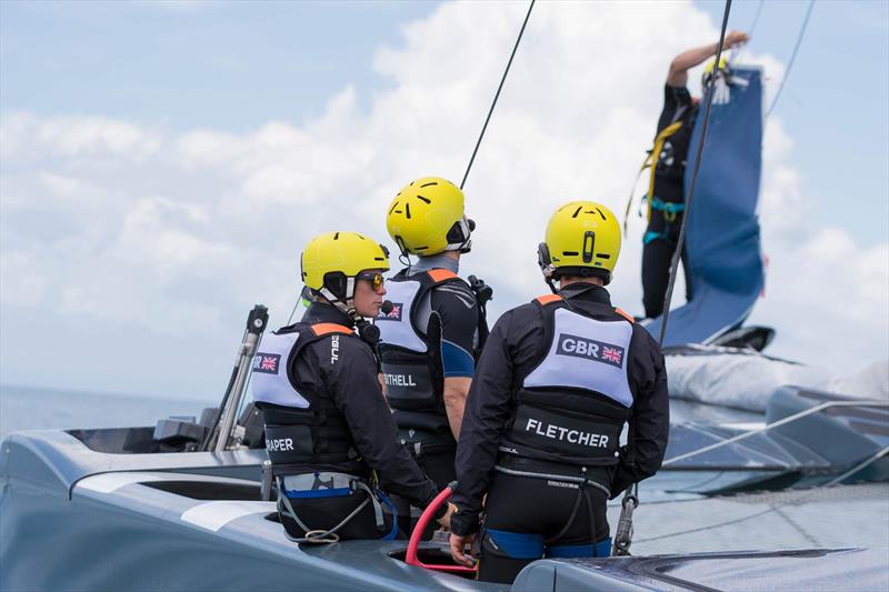 Great Britain SailGP leaves Marsden Cove, December 27, 2018 photo copyright Ian Roman taken at  and featuring the F50 class