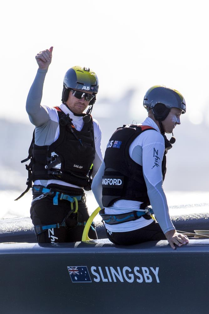 Tom Slingsby, Team AUS Skipper, after the race win photo copyright Andrea Francolini taken at  and featuring the F50 class