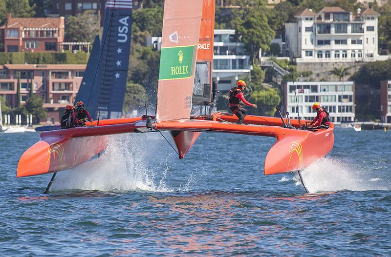 Team China on Day One of the inaugural SailGP on Sydney Harbour photo copyright John Curnow taken at Royal Sydney Yacht Squadron and featuring the F50 class