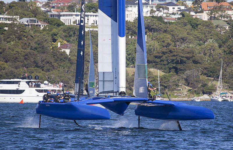 Team France during Day One of the inaugural SailGP on Sydney Harbour photo copyright John Curnow taken at Royal Sydney Yacht Squadron and featuring the F50 class