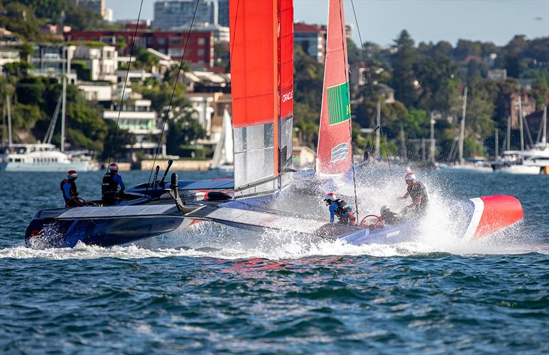 Wet and dry! Great Britain SailGP crash down off the gybe - photo © Crosbie Lorimer