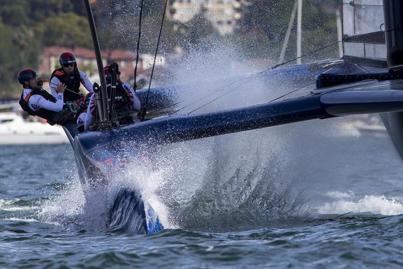 Team USA splashdown photo copyright Andrea Francolini taken at Royal Sydney Yacht Squadron and featuring the F50 class