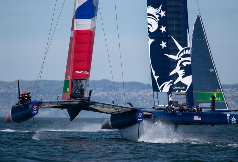 The Great Britain SailGP Team training in the Bay ahead of Race 2 Season 1 SailGP event in San Francisco, photo copyright Jed Jacobsohn for SailGP taken at Golden Gate Yacht Club and featuring the F50 class