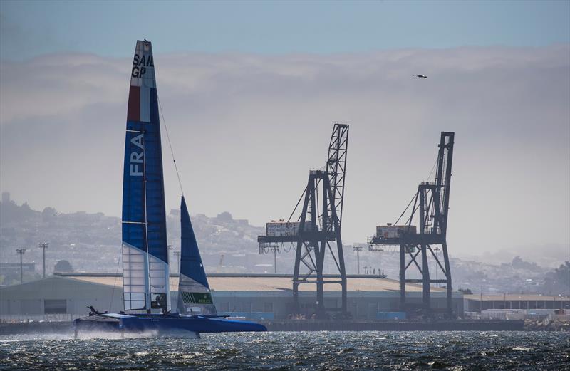 France SailGP Team skippered by Billy Besson in action during a training session prior to racing next week. SailGP event in San Francisco photo copyright Lloyd Images taken at Golden Gate Yacht Club and featuring the F50 class