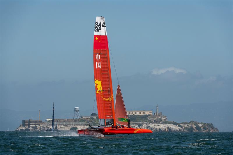 Team China. Practice race day, Event 2, Season 1 SailGP event in San Francisco, California, photo copyright Chris Cameron for SailGP taken at Golden Gate Yacht Club and featuring the F50 class