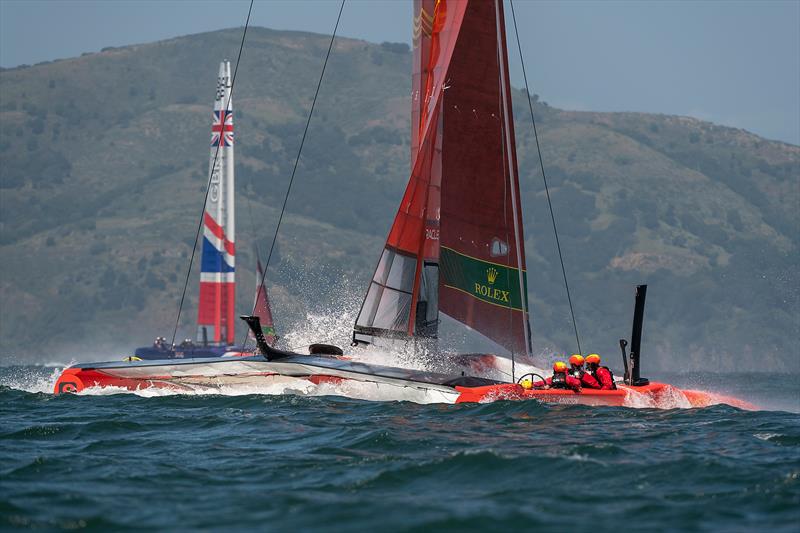 Team China after a high and crash resulting in a damaged wing. Practice race day, Event 2, Season 1 SailGP event in San Francisco - photo © Chris Cameron for SailGP