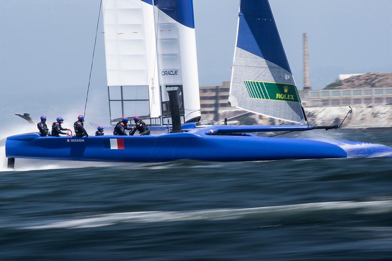 Practice race day, Event 2, Season 1 SailGP event in San Francisco, California, photo copyright www.lloydimages.com taken at Golden Gate Yacht Club and featuring the F50 class