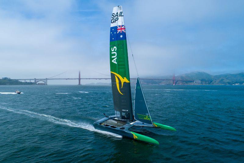 Australia SailGP Team has their first practice for the San Francisco SailGP photo copyright Sam Greenfield taken at  and featuring the F50 class