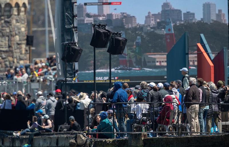 Spectators at the Race Village. Race Day 1 Event 2 Season 1 SailGP event in San Francisco photo copyright Lloyd Images for SailGP taken at  and featuring the F50 class