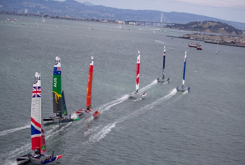 U.S. SailGP Team Leading the fleet photo copyright United States SailGP taken at  and featuring the F50 class