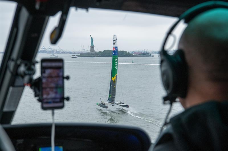 SailGP Team Australia skippered by Tom Slingsby during practice ahead of the Event 3 Season 1 SailGP event in New York City, New York, United States. 19 June. - photo © Chris Cameron for SailGP