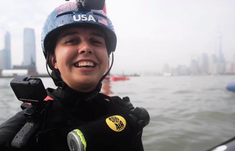 Charlotte Versavel on the water with U.S. SailGP Team photo copyright Matt Knighton / SailGP taken at  and featuring the F50 class