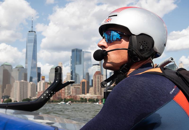 Dylan Fletcher, skipper of Great Britain SailGP Team, prepares for racing. Race Day 2 Event 3 Season 1 SailGP event in New York City, New York, United States. 22 June  photo copyright Lloyd Images for SailGP taken at  and featuring the F50 class