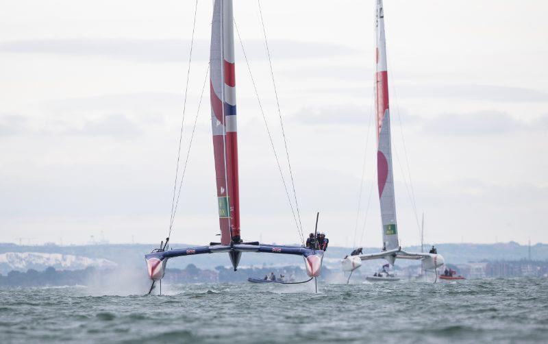 Great Britain SailGP Team get ahead of Nathan Outteridge and Japan SailGP - photo © Lloyd Images