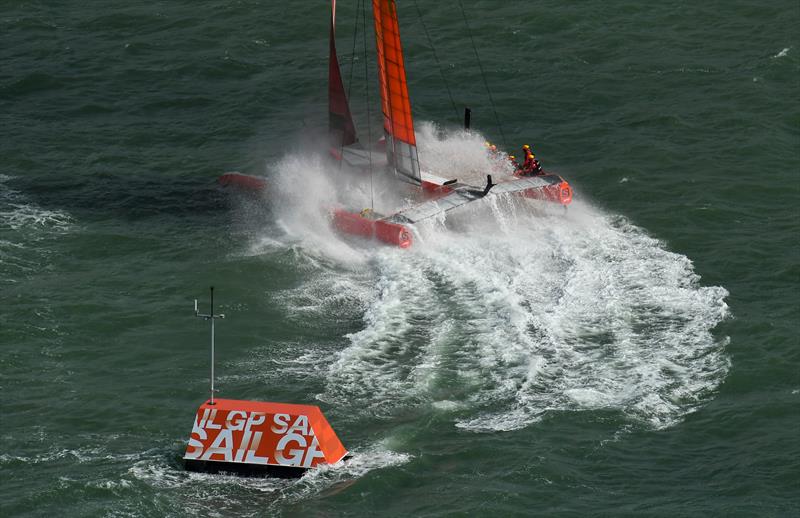 China SailGP Team helmed by Phil Robertson in action in the second race. Cowes, Day 2, August 11, 2019 - photo © Thomas Lovelock for SailGP