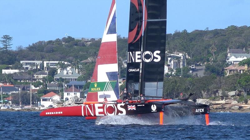 Team Ineos hits the water photo copyright Bow Caddy Media taken at Royal Sydney Yacht Squadron and featuring the F50 class
