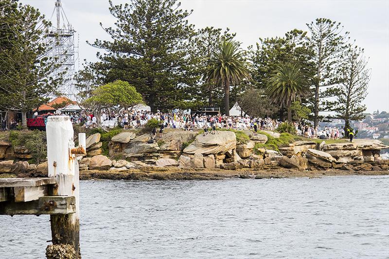 For the second year running, Shark island was the place to be if you wanted land under your feet and the best vantage point - photo © John Curnow